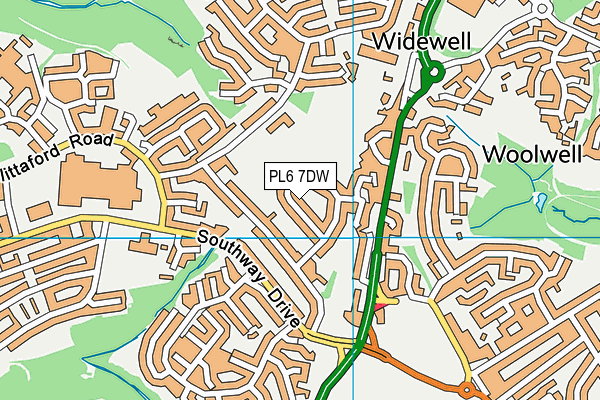 PL6 7DW map - OS VectorMap District (Ordnance Survey)