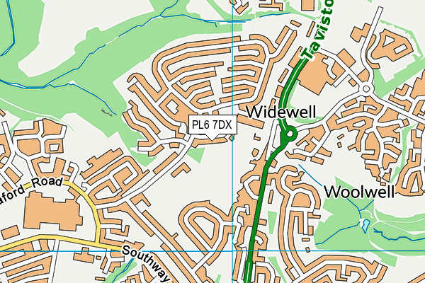 PL6 7DX map - OS VectorMap District (Ordnance Survey)