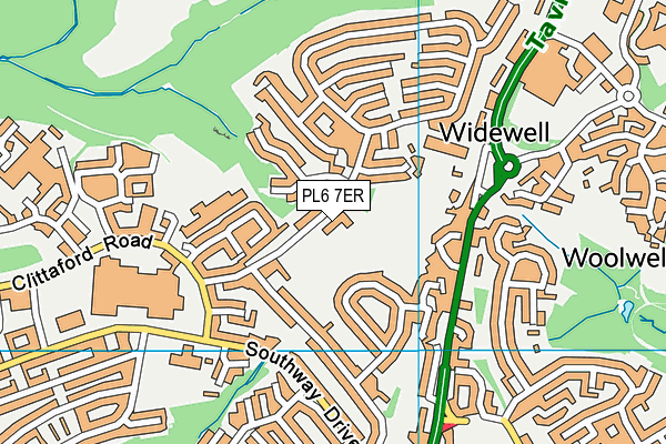 Widewell Primary Academy map (PL6 7ER) - OS VectorMap District (Ordnance Survey)
