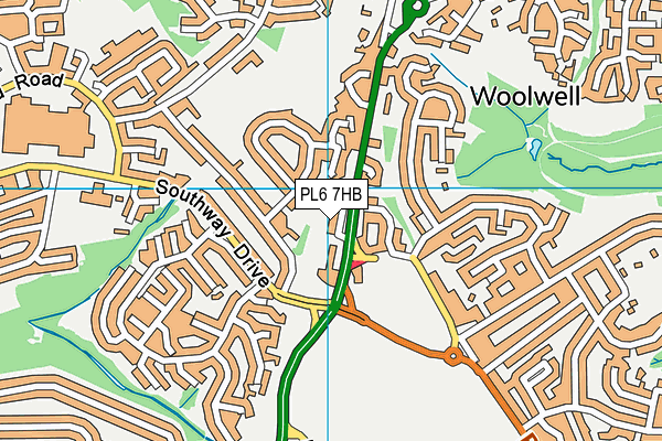 PL6 7HB map - OS VectorMap District (Ordnance Survey)