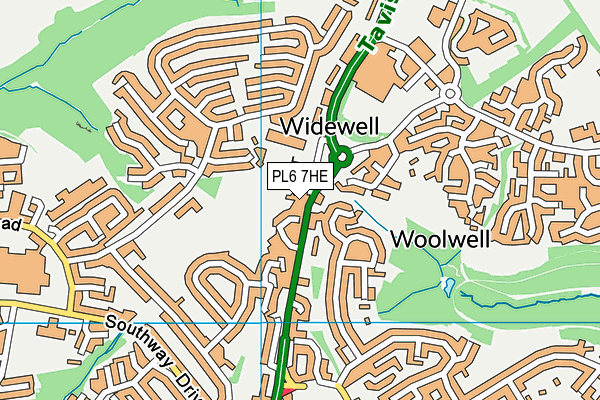 PL6 7HE map - OS VectorMap District (Ordnance Survey)