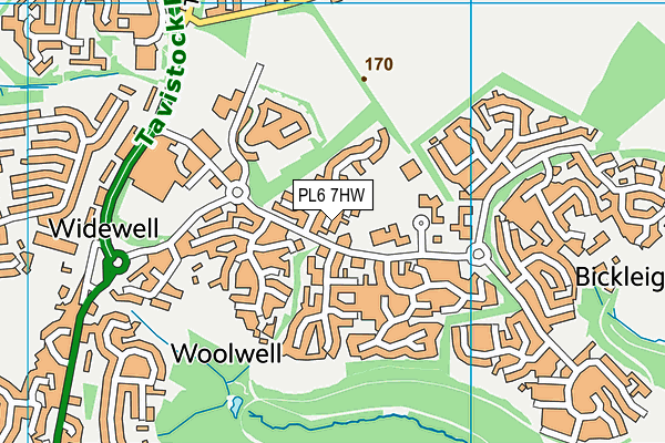 PL6 7HW map - OS VectorMap District (Ordnance Survey)