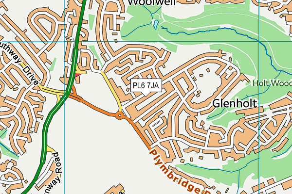 PL6 7JA map - OS VectorMap District (Ordnance Survey)