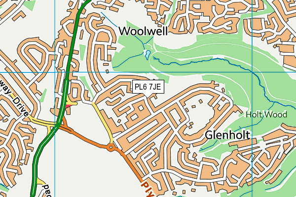 PL6 7JE map - OS VectorMap District (Ordnance Survey)