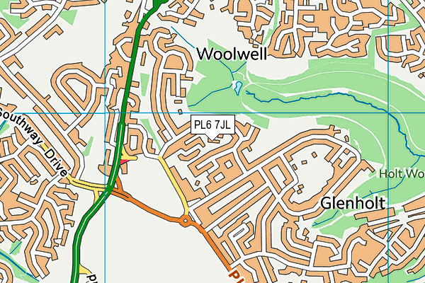PL6 7JL map - OS VectorMap District (Ordnance Survey)