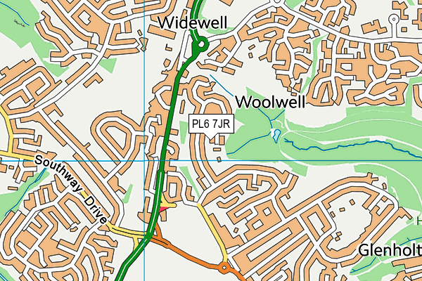 PL6 7JR map - OS VectorMap District (Ordnance Survey)