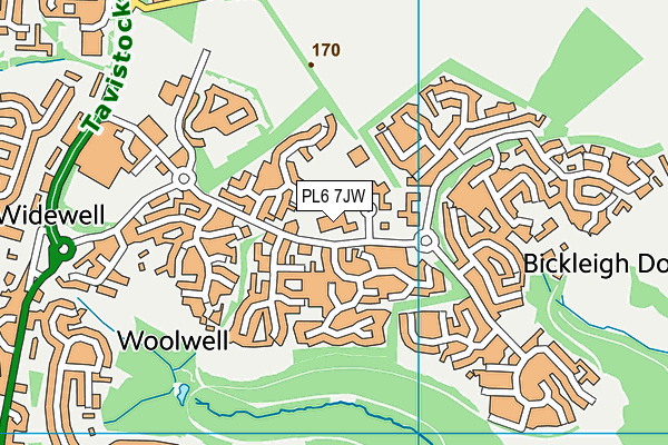 PL6 7JW map - OS VectorMap District (Ordnance Survey)
