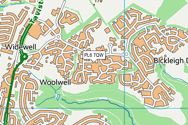 PL6 7QW map - OS VectorMap District (Ordnance Survey)