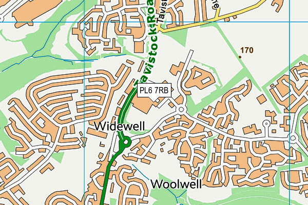 PL6 7RB map - OS VectorMap District (Ordnance Survey)