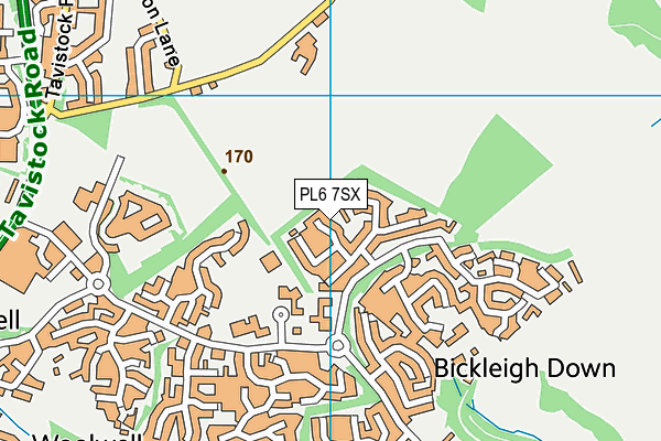 PL6 7SX map - OS VectorMap District (Ordnance Survey)