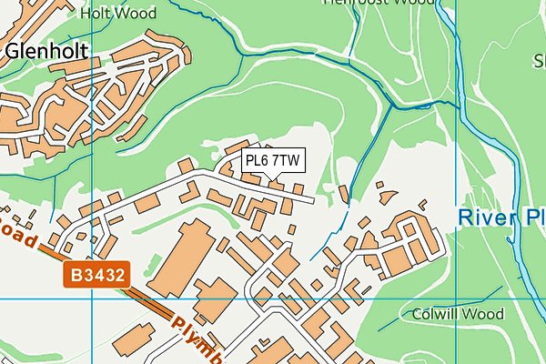 PL6 7TW map - OS VectorMap District (Ordnance Survey)