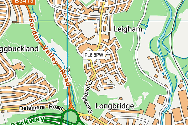 PL6 8PW map - OS VectorMap District (Ordnance Survey)