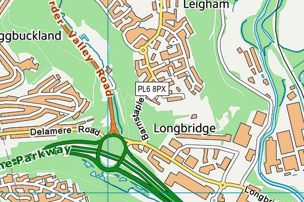 PL6 8PX map - OS VectorMap District (Ordnance Survey)