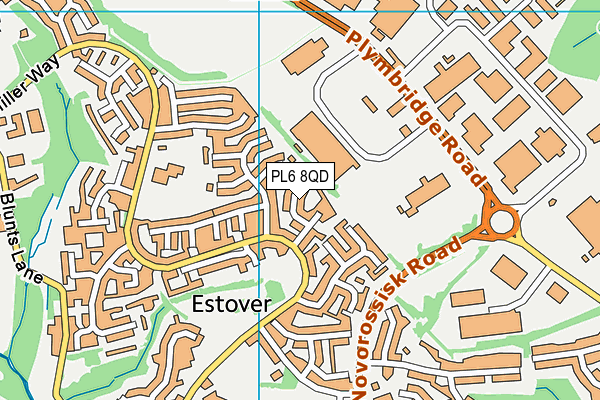 PL6 8QD map - OS VectorMap District (Ordnance Survey)