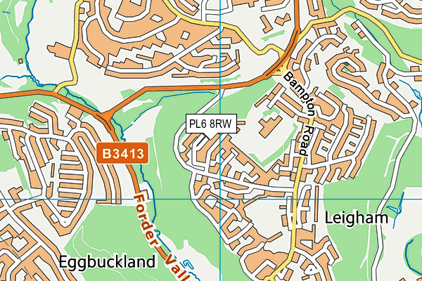 PL6 8RW map - OS VectorMap District (Ordnance Survey)