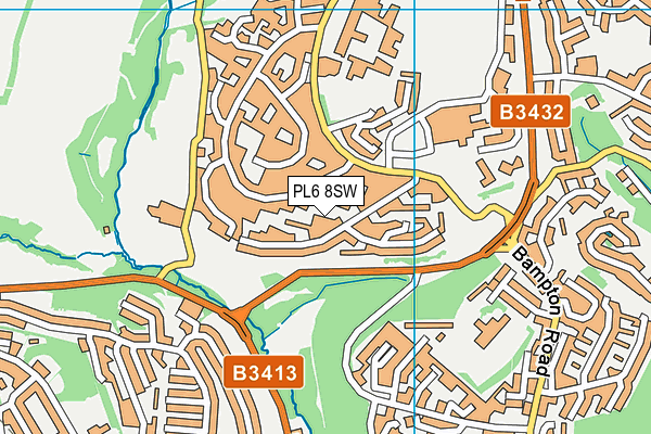 PL6 8SW map - OS VectorMap District (Ordnance Survey)