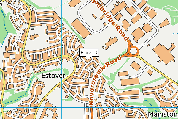 PL6 8TD map - OS VectorMap District (Ordnance Survey)