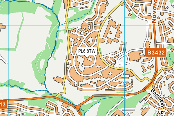 PL6 8TW map - OS VectorMap District (Ordnance Survey)