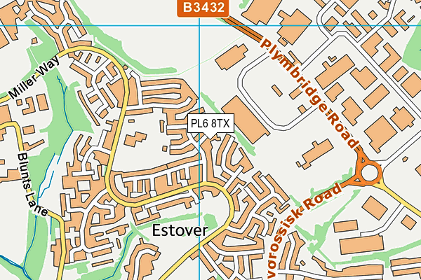 PL6 8TX map - OS VectorMap District (Ordnance Survey)