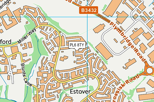 PL6 8TY map - OS VectorMap District (Ordnance Survey)