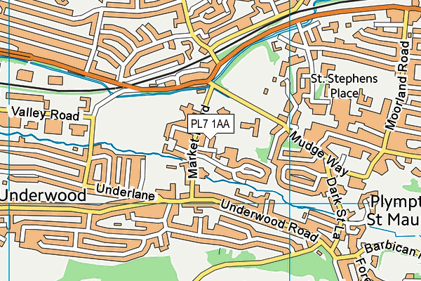 PL7 1AA map - OS VectorMap District (Ordnance Survey)