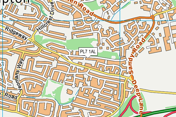 PL7 1AL map - OS VectorMap District (Ordnance Survey)