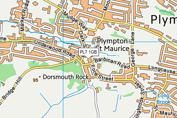 PL7 1GB map - OS VectorMap District (Ordnance Survey)