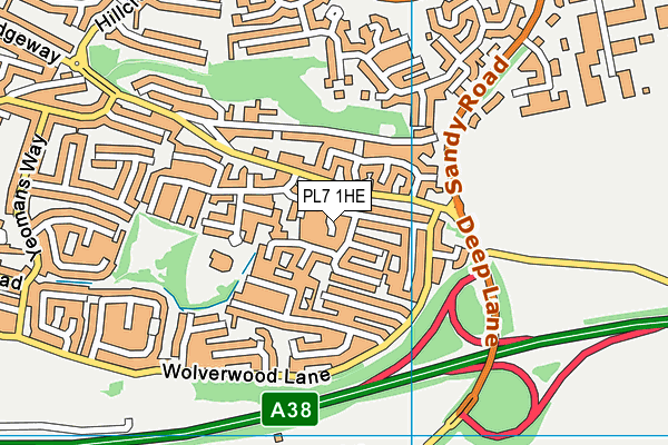 PL7 1HE map - OS VectorMap District (Ordnance Survey)