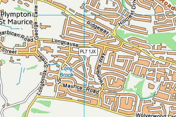 PL7 1JX map - OS VectorMap District (Ordnance Survey)