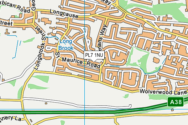 PL7 1NU map - OS VectorMap District (Ordnance Survey)