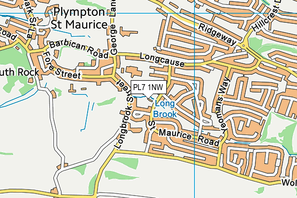 PL7 1NW map - OS VectorMap District (Ordnance Survey)