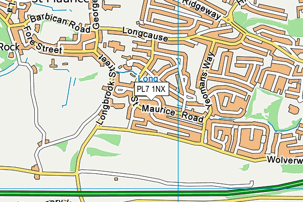 PL7 1NX map - OS VectorMap District (Ordnance Survey)