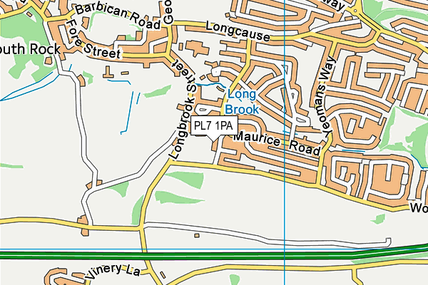 PL7 1PA map - OS VectorMap District (Ordnance Survey)