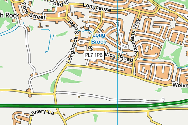 PL7 1PB map - OS VectorMap District (Ordnance Survey)