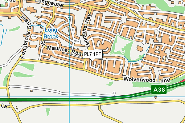 PL7 1PF map - OS VectorMap District (Ordnance Survey)