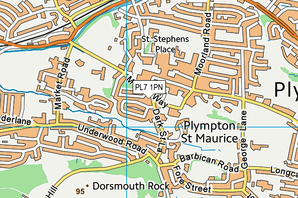 PL7 1PN map - OS VectorMap District (Ordnance Survey)