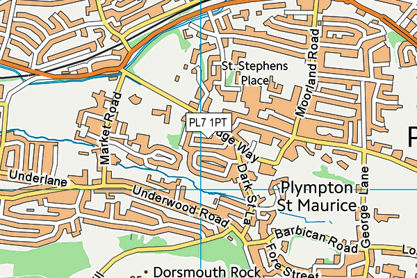 PL7 1PT map - OS VectorMap District (Ordnance Survey)
