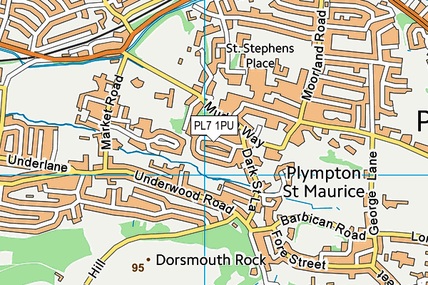 PL7 1PU map - OS VectorMap District (Ordnance Survey)