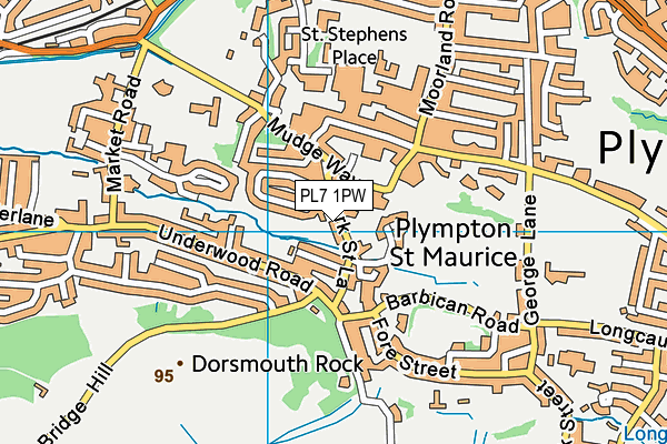 PL7 1PW map - OS VectorMap District (Ordnance Survey)