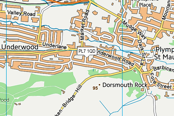 PL7 1QD map - OS VectorMap District (Ordnance Survey)