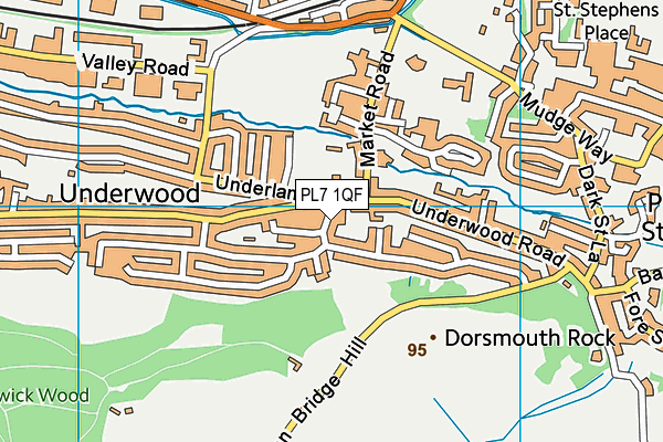 PL7 1QF map - OS VectorMap District (Ordnance Survey)