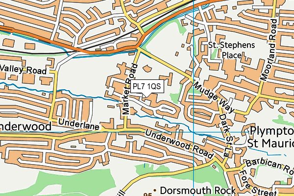 PL7 1QS map - OS VectorMap District (Ordnance Survey)