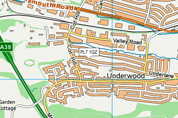 PL7 1QZ map - OS VectorMap District (Ordnance Survey)