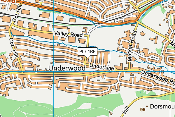 PL7 1RE map - OS VectorMap District (Ordnance Survey)