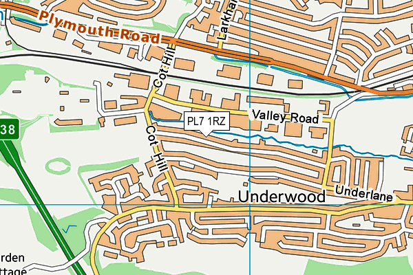 PL7 1RZ map - OS VectorMap District (Ordnance Survey)