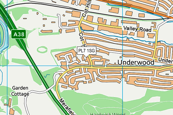 PL7 1SG map - OS VectorMap District (Ordnance Survey)