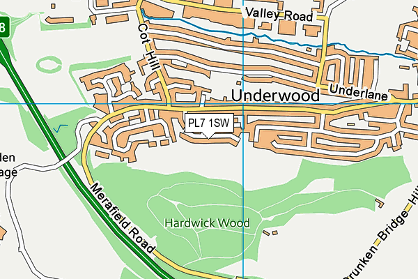 PL7 1SW map - OS VectorMap District (Ordnance Survey)