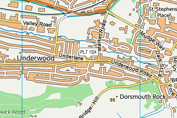 PL7 1SX map - OS VectorMap District (Ordnance Survey)