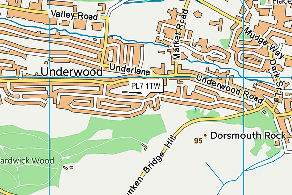 PL7 1TW map - OS VectorMap District (Ordnance Survey)