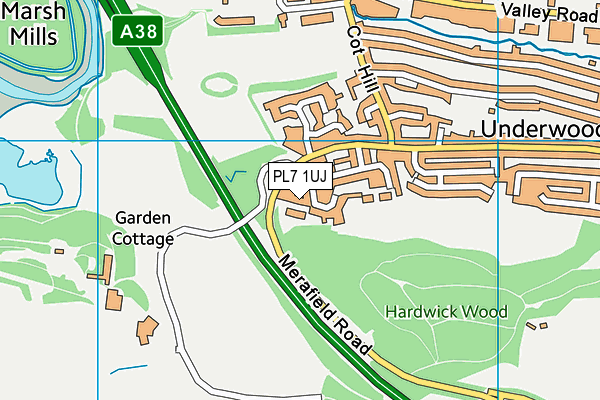 PL7 1UJ map - OS VectorMap District (Ordnance Survey)